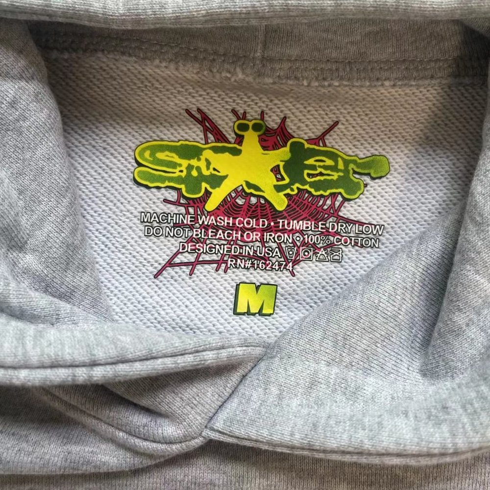 Sp5der Beluga light gray white star spider hoodie - Picture 4 of 10